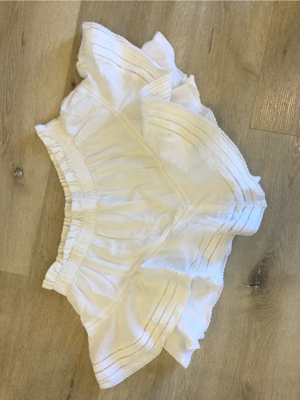 aerie White Ruffled Cotton Skort